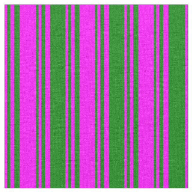 Tissu Motif Fuchsia et vert/rayé (Fermer)