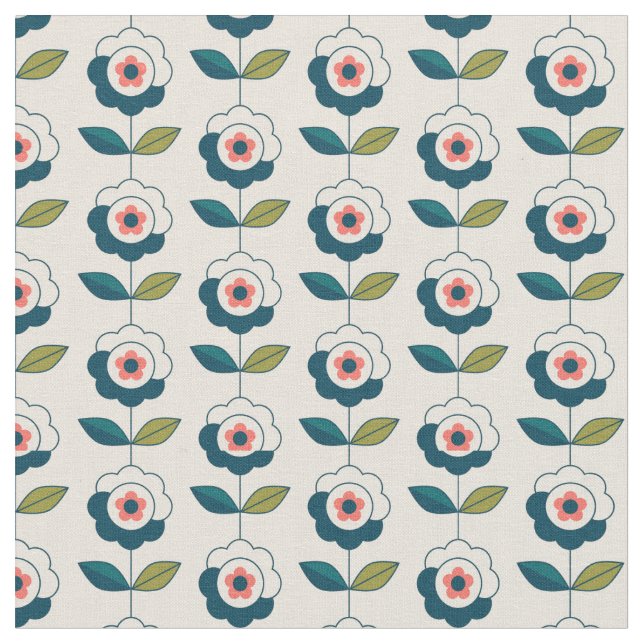Tissu Motif Fun Jardin Retro (Fermer)