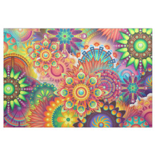 Tissu Motif funky rétro Abstrait Bohème