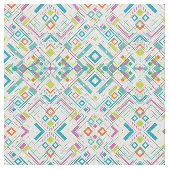 Tissu Motif géométrique abstrait Aztec (Fermer)