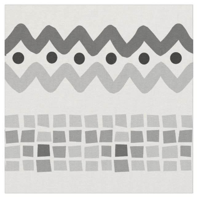 Tissu Motif géométrique abstrait aztèque gris triangle (Fermer)