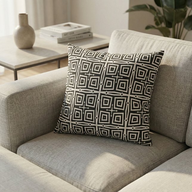 Tissu Motif géométrique Abstrait moderne noir et blanc (Créateur téléchargé)