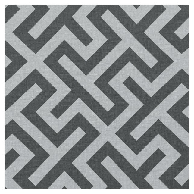 Tissu motif géométrique abstrait noir et gris chic (Fermer)