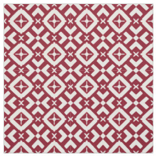 Tissu Motif géométrique abstrait rouge et blanc