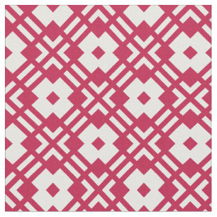 Tissu Motif géométrique abstrait rouge et blanc