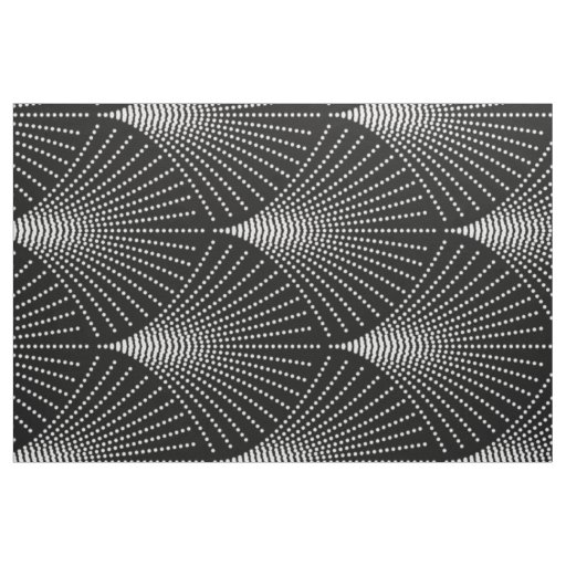 Tissu Motif g om trique Art d co noir et blanc Zazzle.fr