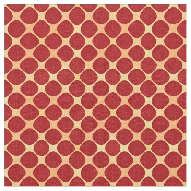 Tissu Motif géométrique avec cercles rouges (Fermer)