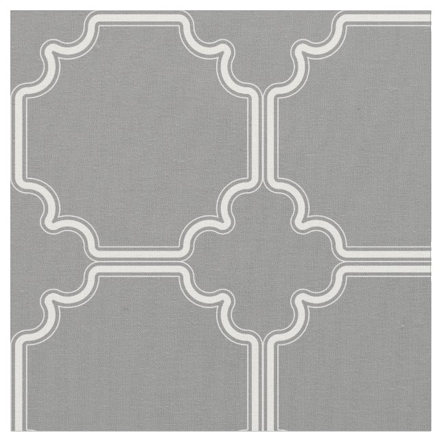 Tissu Motif géométrique blanc et gris (Fermer)