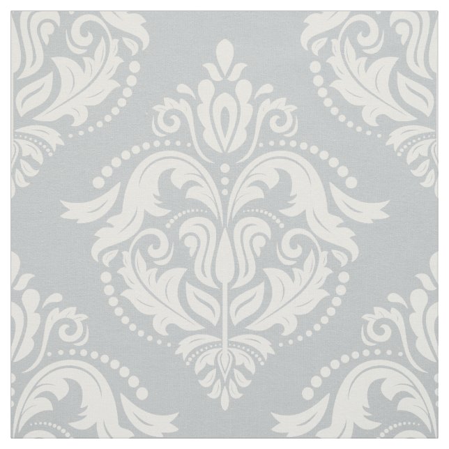 Tissu Motif géométrique blanc et gris clair (Échantillon)