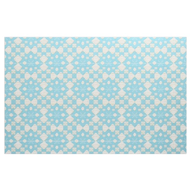 Tissu Motif géométrique bleu et blanc (Fat Quarter)