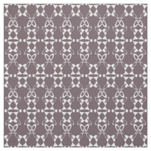 Tissu motif géométrique Brown et blanc
