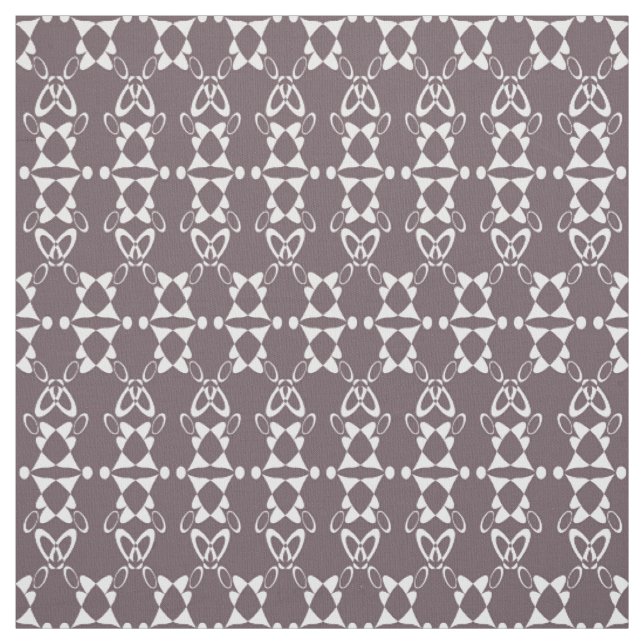 Tissu motif géométrique Brown et blanc (Échantillon)