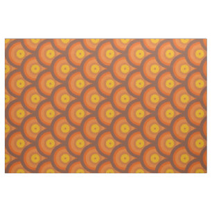 Tissu motif géométrique brun et d'orange les années 7