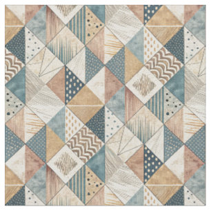 Tissu Motif géométrique cubiste moderne abstrait de tria