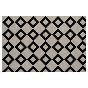Tissu Motif géométrique de diamant transparent et noir