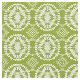 Tissu Motif géométrique de flux vert et blanc