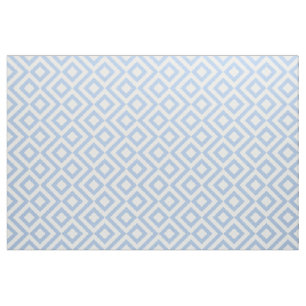 Tissu Motif géométrique de méandre bleu-clair et blan