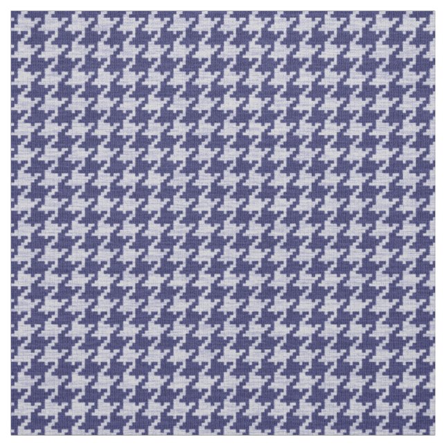 Tissu Motif géométrique de pied-de-poule bleu et blanc (Échantillon)
