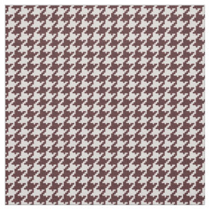 Tissu Motif géométrique de pied-de-poule Brown et blan