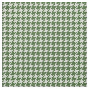 Tissu Motif géométrique de pied-de-poule vert et blanc