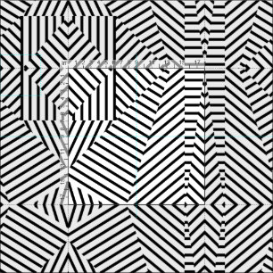 Tissu Motif géométrique de rayures noires et blanches