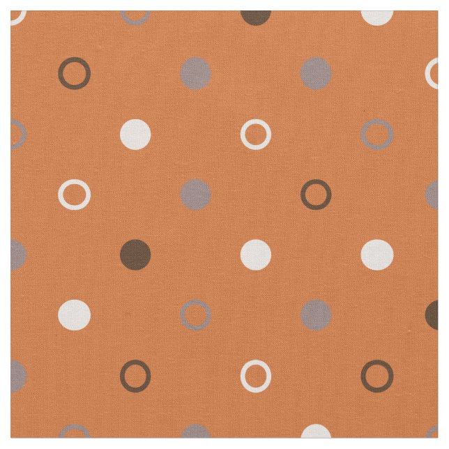 Tissu motif géométrique des pois gris orange rétro (Fermer)