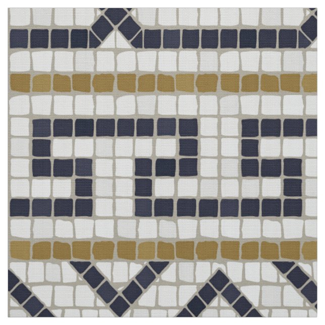Tissu Motif géométrique en mosaïque romaine (Échantillon)