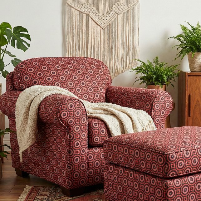 Tissu Motif géométrique ethnique de Boho rouge rose (Créateur téléchargé)