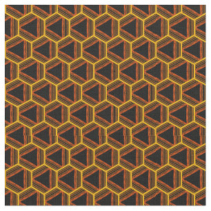 Tissu Motif géométrique graphique Abstrait noir jaune