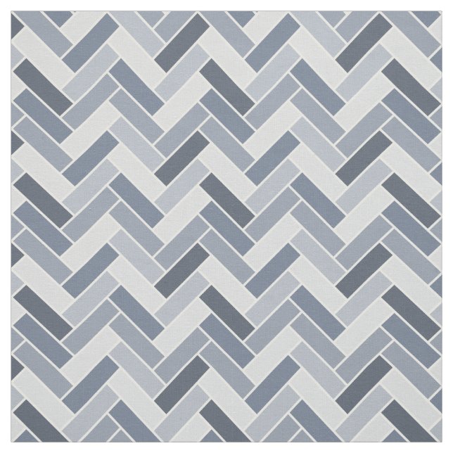 Tissu Motif géométrique gris bleu (Échantillon)