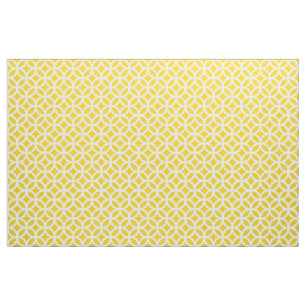 Tissu Motif géométrique jaune citron