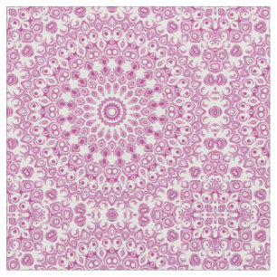 Tissu Motif géométrique mandala magenta