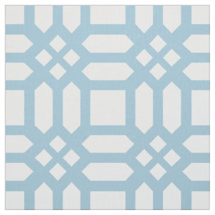 Tissu Motif géométrique moderne blanc et bleu