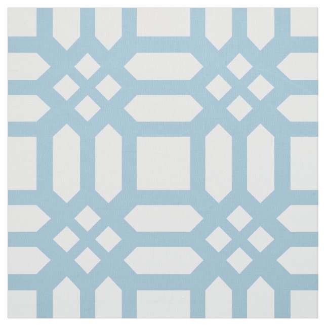 Tissu Motif géométrique moderne blanc et bleu (Échantillon)