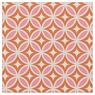 Tissu Motif géométrique moderne du milieu du siècle rose