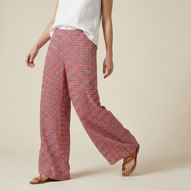 Tissu Motif géométrique moderne et moderne rouge et noir (Créateur téléchargé)