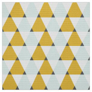 Tissu Motif géométrique moderne Mint Jaune Triangles