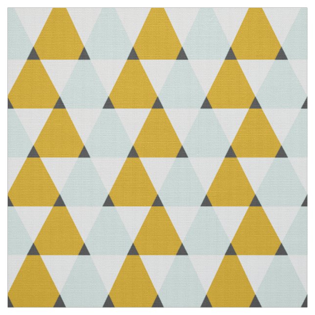 Tissu Motif géométrique moderne Mint Jaune Triangles (Échantillon)