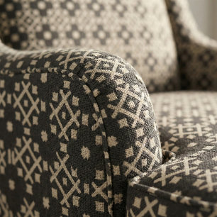 Tissu Motif géométrique noir et beige élégant