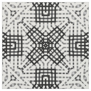 Tissu Motif géométrique noir et blanc