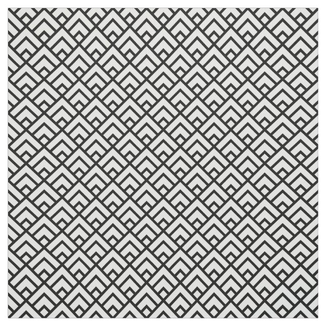 Tissu Motif géométrique noir et blanc (Échantillon)