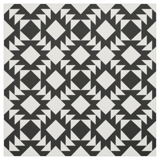 Tissu Motif géométrique noir et blanc (Échantillon)