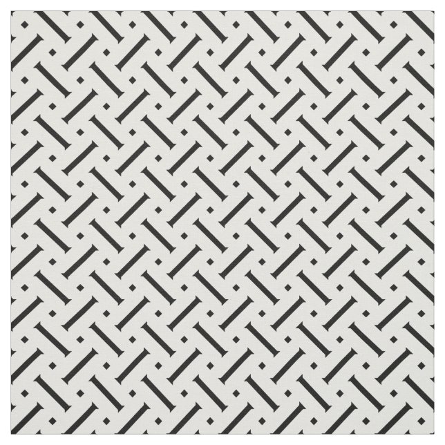 Tissu Motif géométrique noir et blanc moderne (Échantillon)