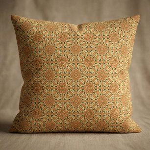 Tissu Motif géométrique orange et jaune