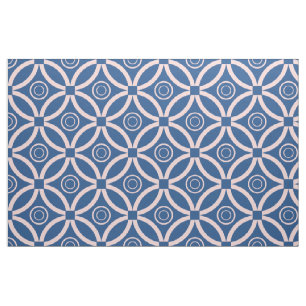 Tissu Motif géométrique rétro Pastel Pink & Blues