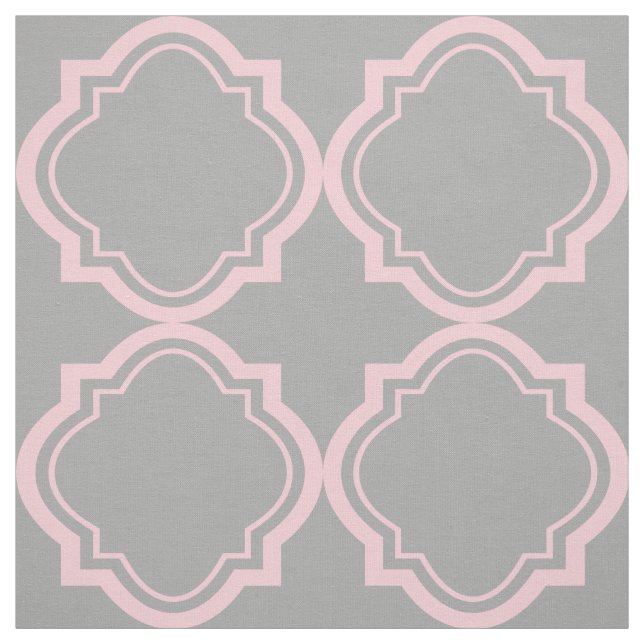 Tissu Motif Géométrique rose et gris (Échantillon)