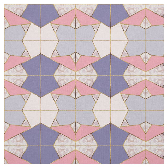 Tissu Motif géométrique rose violet (Échantillon)