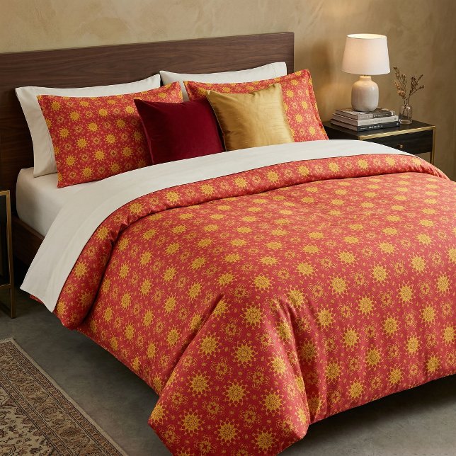 Tissu Motif géométrique rouge jaune et orange (Créateur téléchargé)