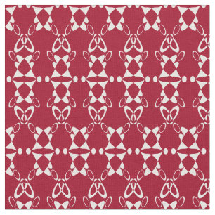 Tissu Motif géométrique rouge rétro