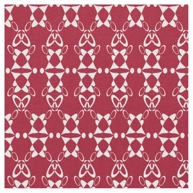 Tissu Motif géométrique rouge rétro (Fermer)